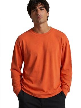 Sporty & Rich Men’s Orange Cotton Longsleeve Shirt Size Medium